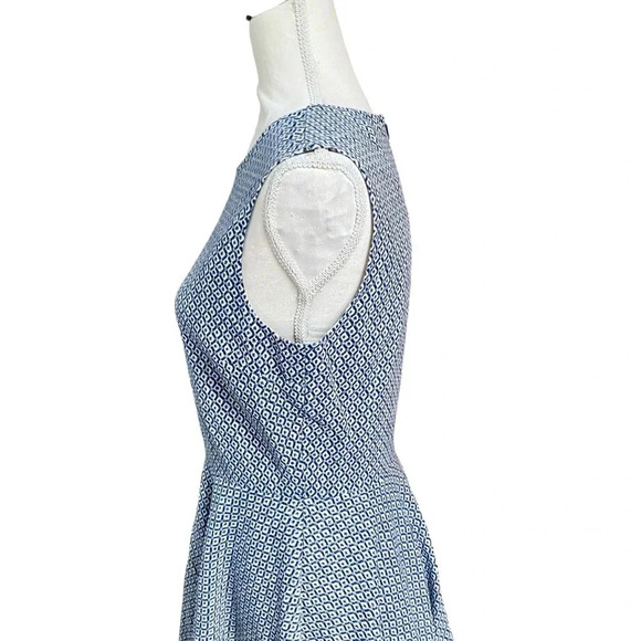 Diane von Furstenberg Jeannie Blue White Fit & Flare Mini Dress Size 6 NWT - Picture 8 of 16